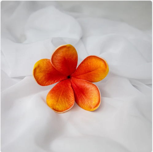 Tangerine Frangipani Flowerhead (6 Pack) - Realistic Artificial Flowers - Image 3