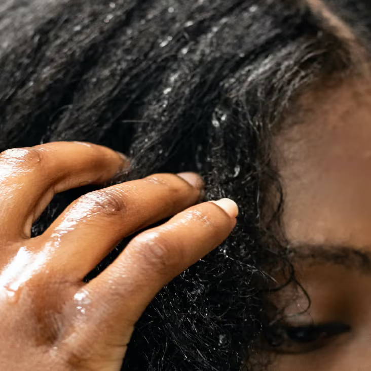 Woman doing a hot oil treatment