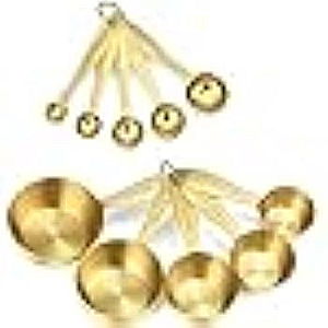 Gold Measuring Cups and Spoons Set