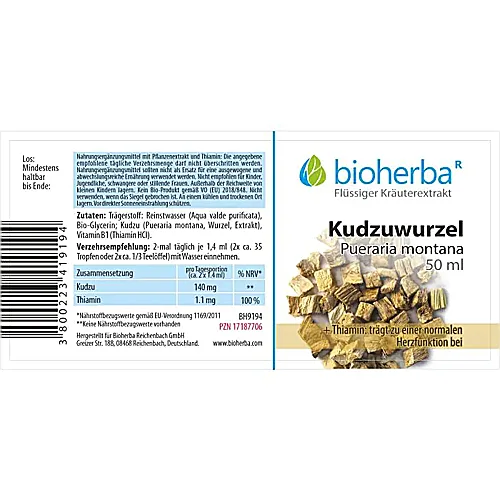 Kudzuwurzel, Pueraria montana, Tropfen, Tinktur 50 ml