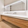 LED strip light bathroom mirror in neutral white tone