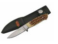 Imitation Stag Handle Hunter Knife 6.5 Overall with Sheath