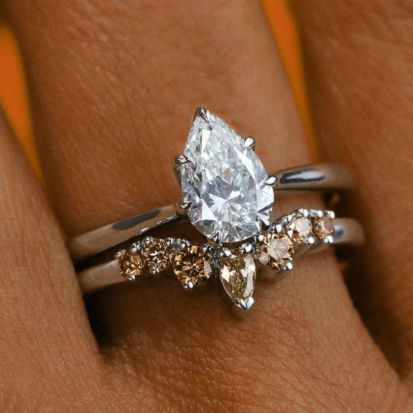 Champagne diamond wedding ring