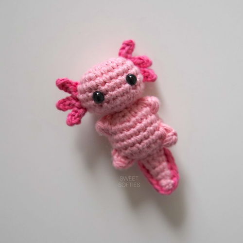 NO-SEW Axolotl-haaktutorial · Eenvoudig, snel en beginnersvriendelijk gratis Amigurumi-poppenpatroon!