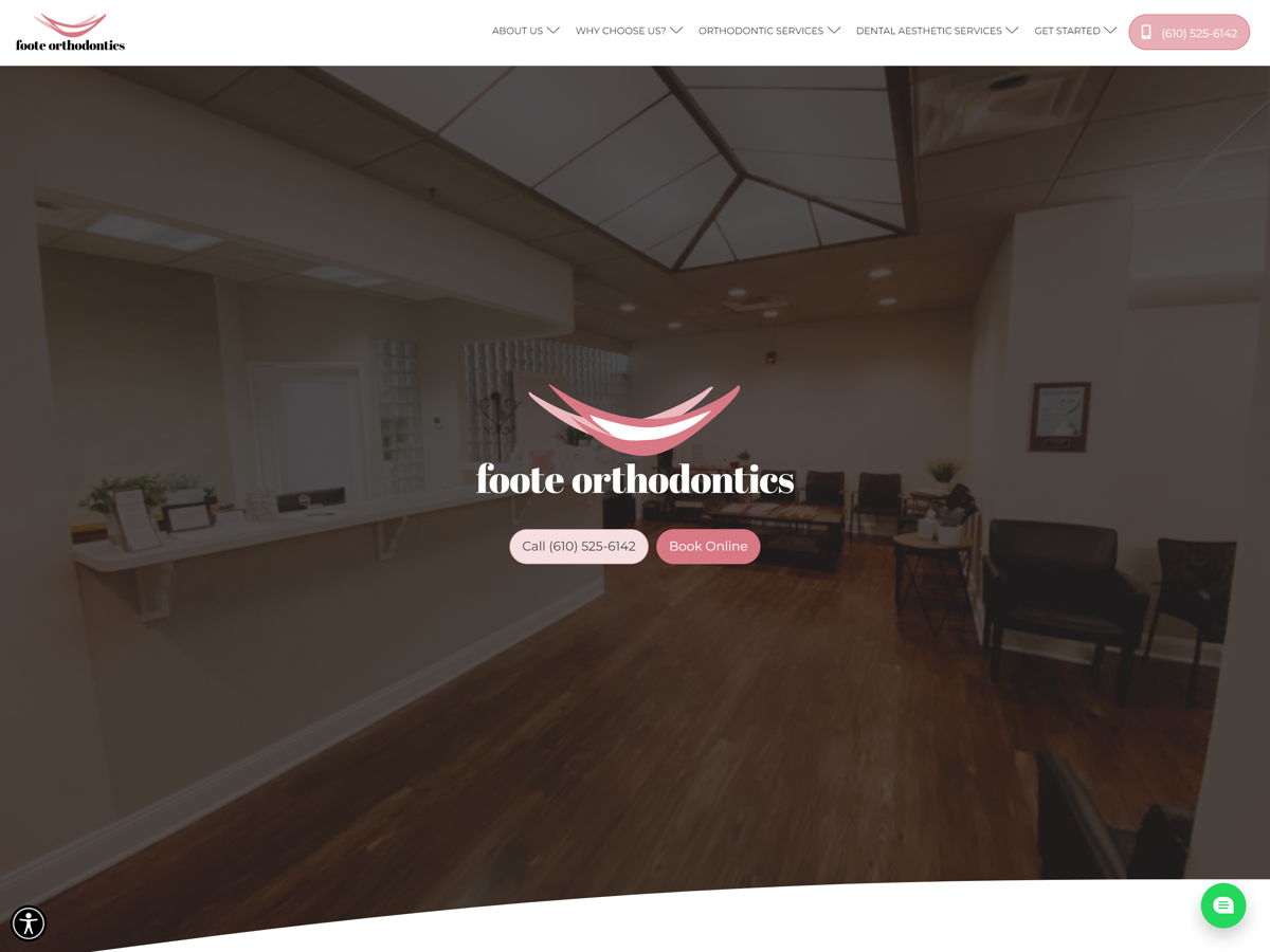 Screenshot of Foote Orthodontics, from the dentist websites collection.