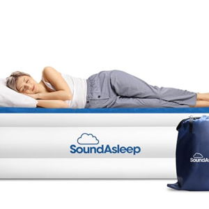 SoundAsleep Dream Series Luxury Air Mattress with ComfortCoil Technology & Built-in High Capacity Pump for Home & Camping- Double Height, Adjustable, Inflatable Blow Up, Portable - Twin Size