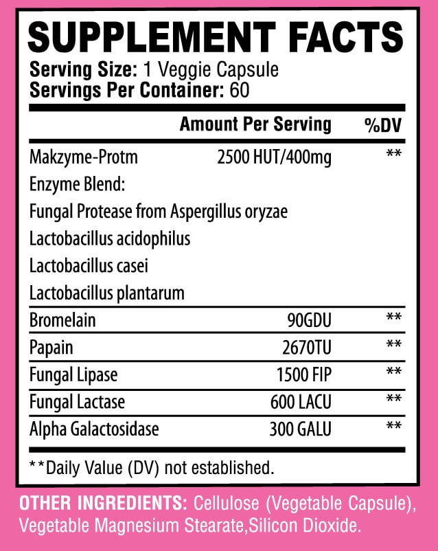 Easy Digest Xena Nutrition Full Label product ingredients composition