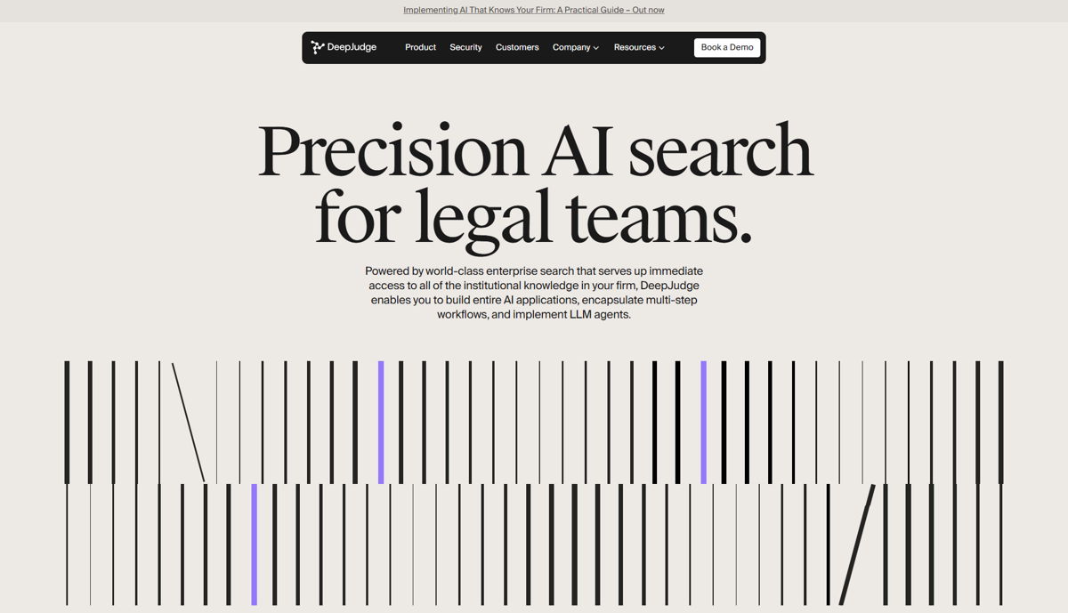 Screenshot of DeepJudge , from the ai company websites collection.