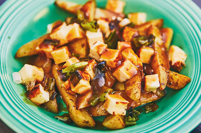 Vegetarian Poutine with Grilled Halloumi
