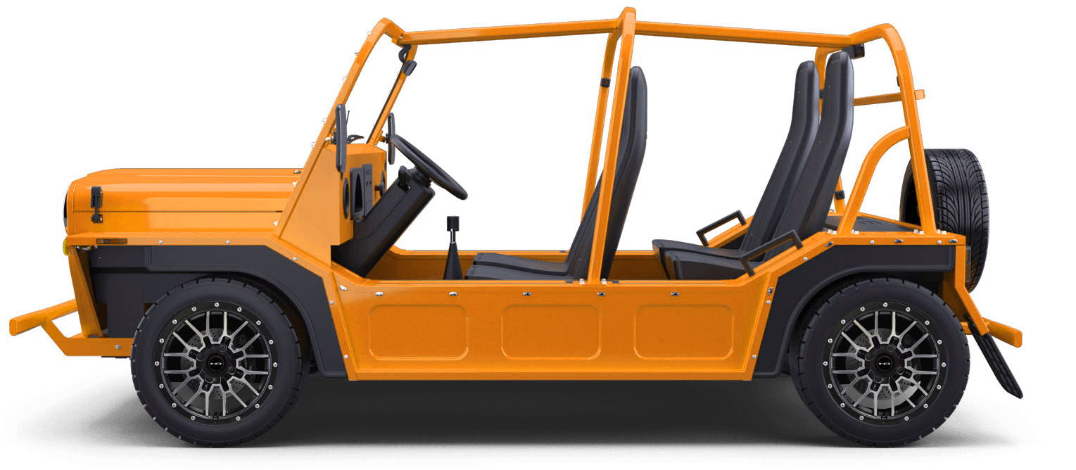 MOKE Electric Vehicles + HD Golf Wheels RTC Custom Wheel & Tire Packages for Florida Orange 14 inch with Tire