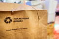 brown, recycled, paper bag whihc are more sustainable and help to reduce plastic waste