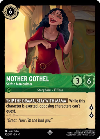 Mother Gothel card from Disney's Lorcana: The First Chapter.