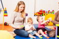 Babies playing at daycare. 