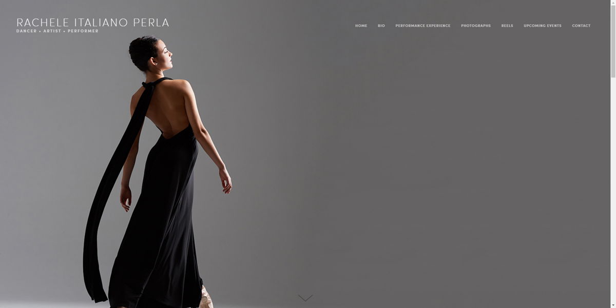 Screenshot of Rachele Italiano Perla, from the dancer websites collection.
