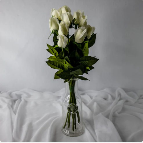 Off White Real Touch Rose Bud - Realistic Artificial Flowers - Image 2