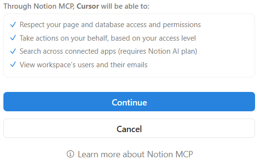 Authentication for Notion MCP server