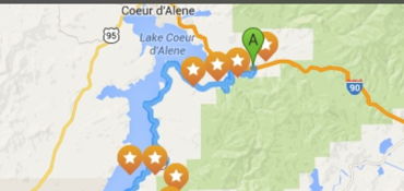 Lake Coeur D Alene Scenic byway and surrounding area