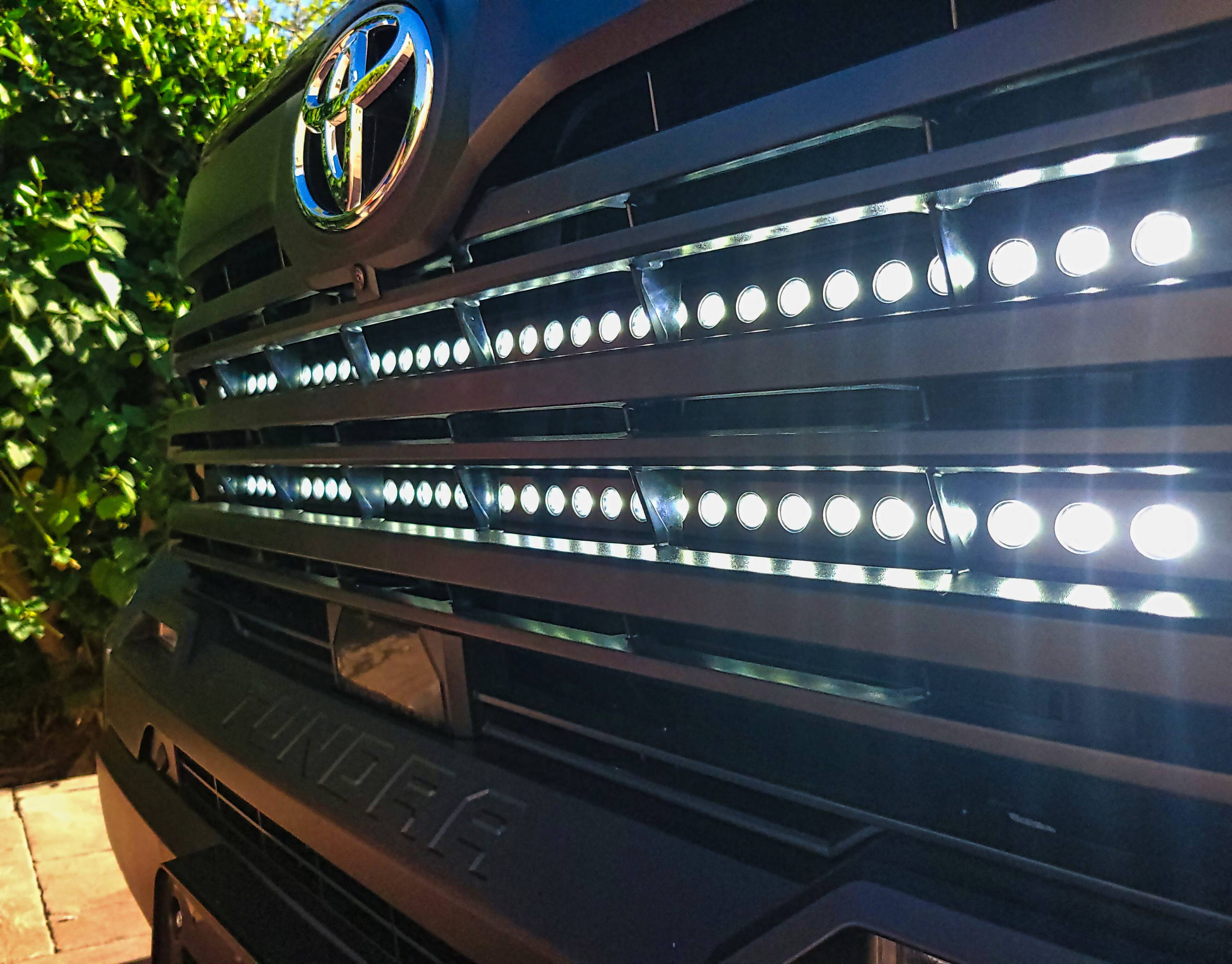 2022 toyota tundra grille light bars by m&r automotive