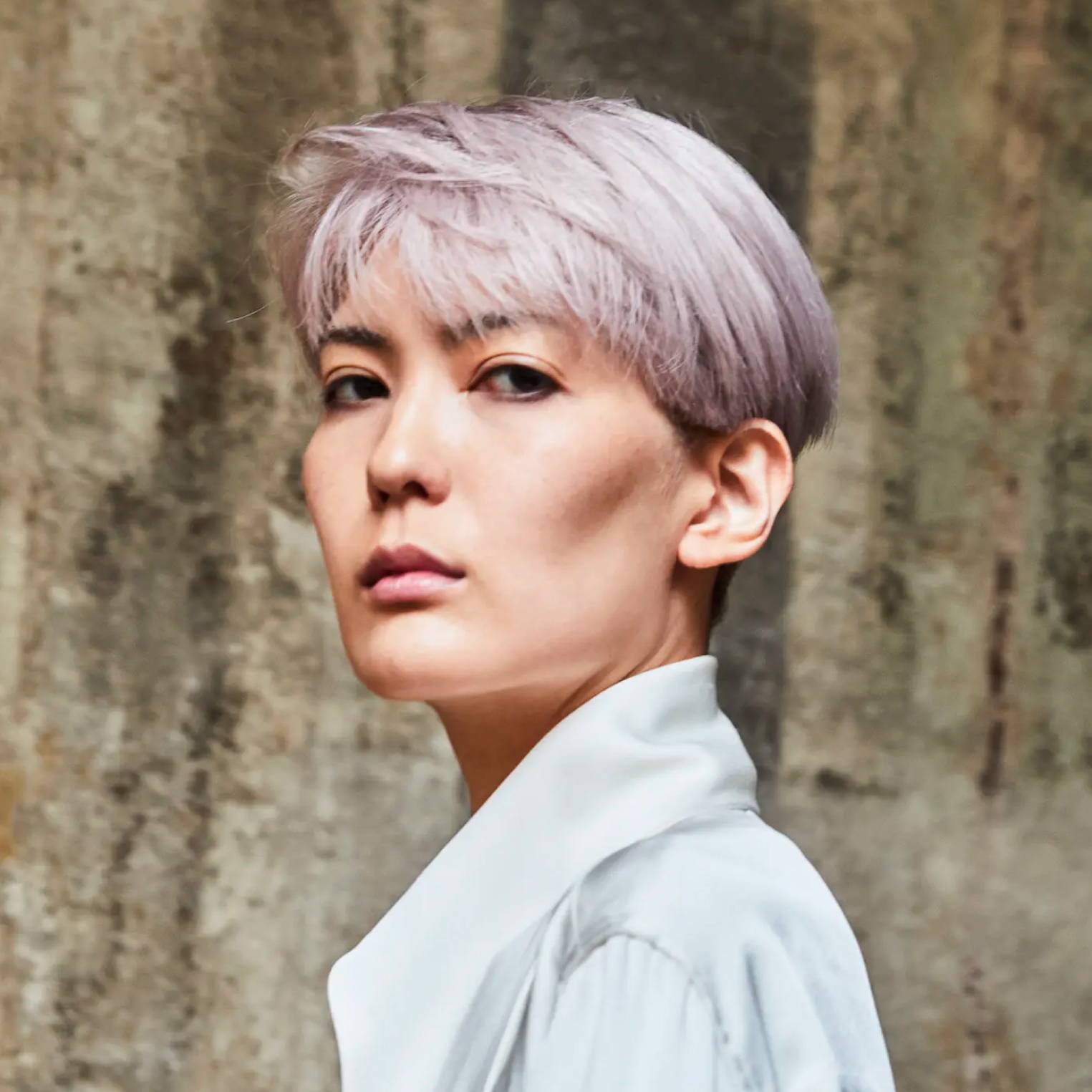 Davines hair model with pastel color hair