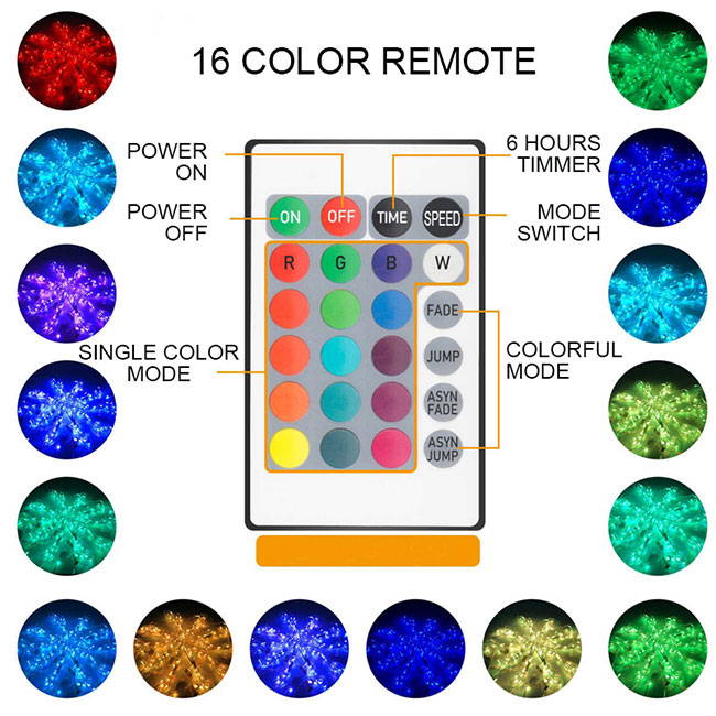 Multi color fairy lights curtain with LED lights and 16 color effects with remote control