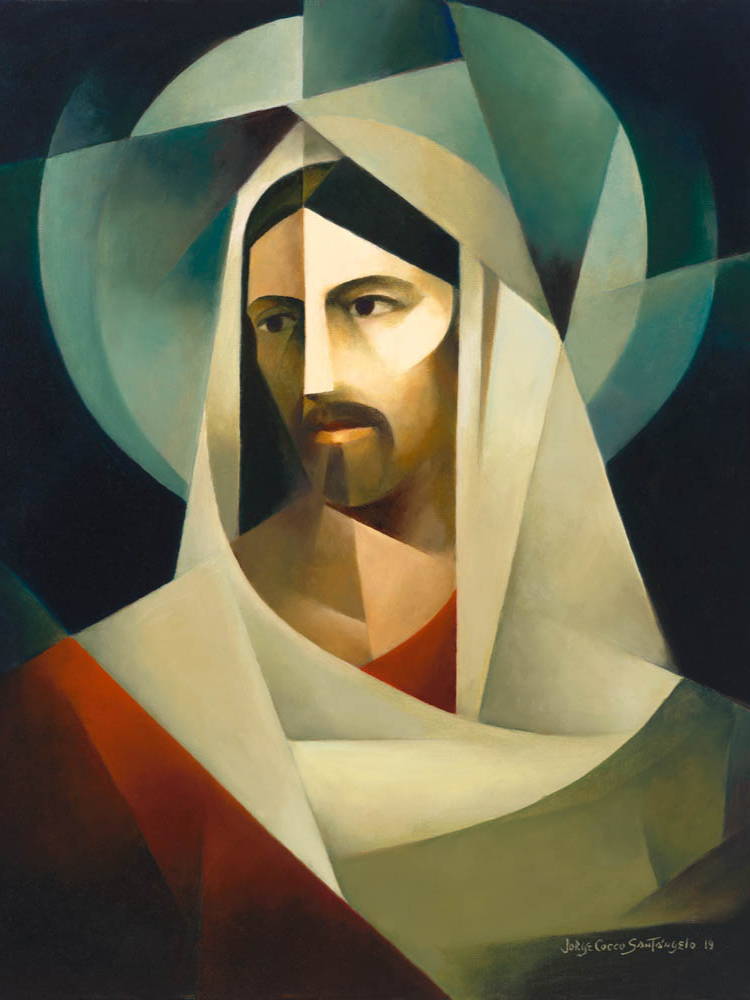 Geometric portrait of Jesus Christ.