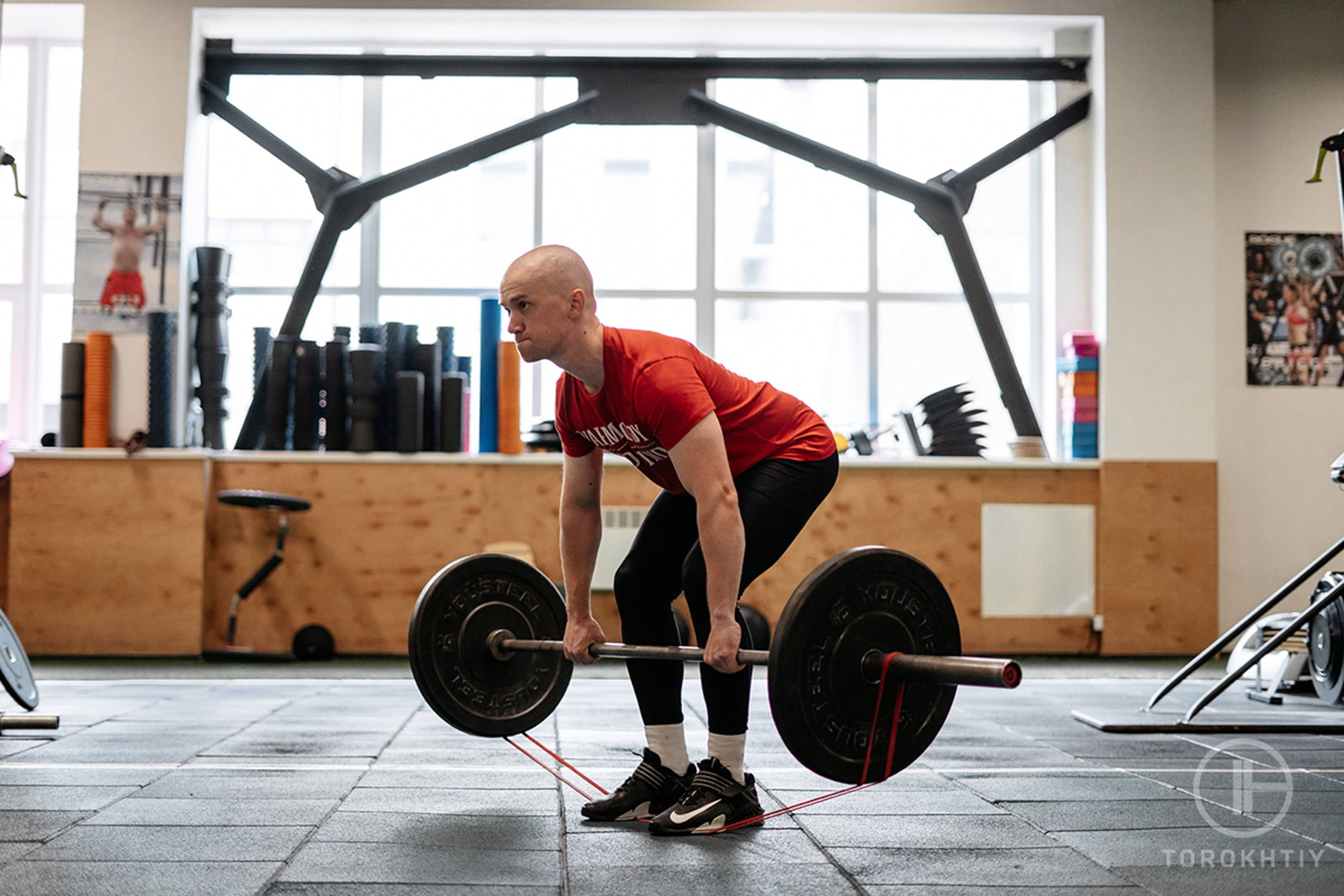 Barbell Deadlift With Resistance Bands