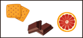 Tonen van biscuit, chocola en citrus
