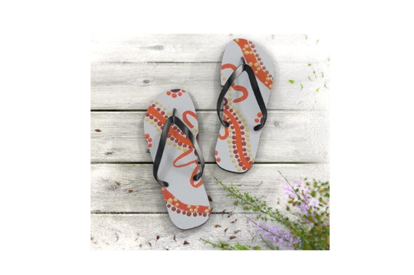 Colorful Beach Flip Flops - Polyester Suede, EVA Sole