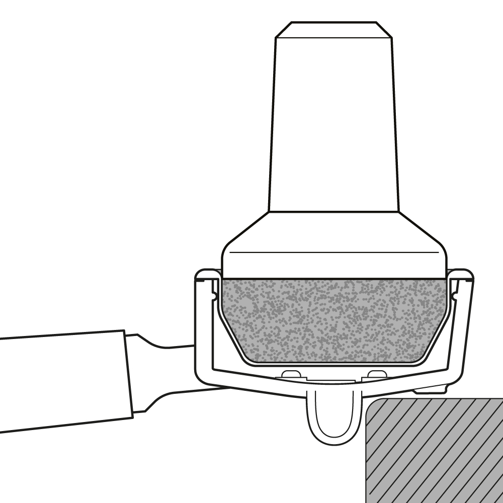 Diagram showing Step 2 of how to tamp coffee