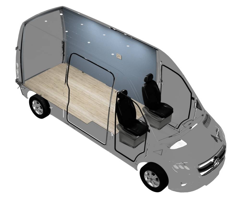 The Foundation Basic Sprinter Van Conversion Layout by The Vansmith