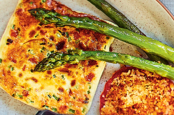 Omelettes au cheddar et au chorizo pour raclette