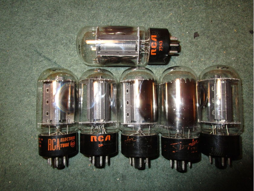 6 Excellent strong rca black plate 6L6GC tubes for McIntosh MC 240 amps