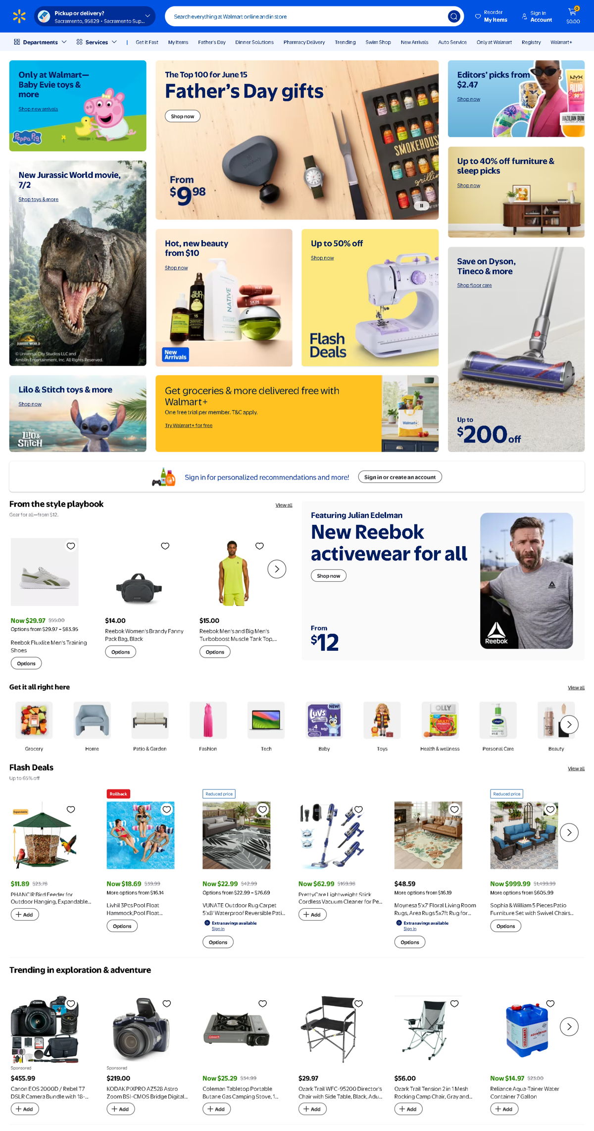 Screenshot of Tasty Shop, from the homepage examples collection.