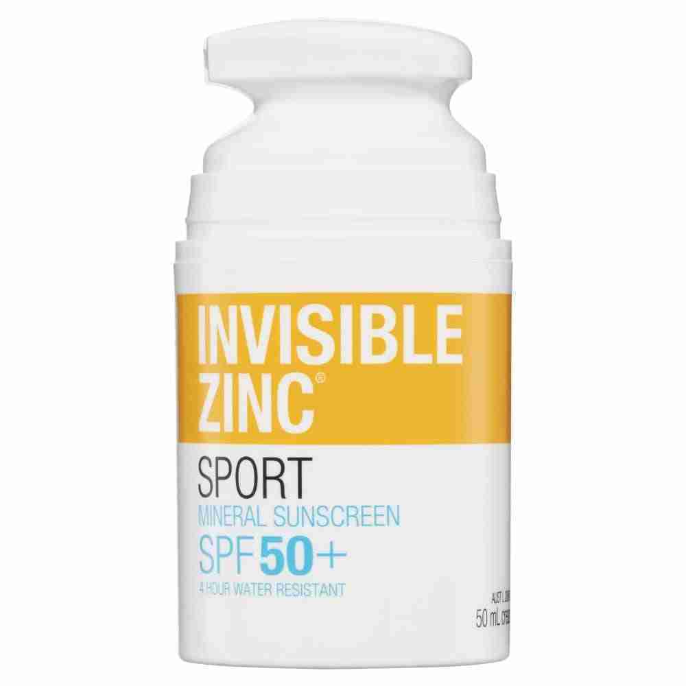 Invisible Zinc SPF 50+ Sport Mineral Sunscreen 4 Hour Water Resistant 50ml - Image 5