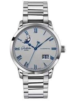 Senator Excellence Panorama Date Moonphase Stainless Steel / Grey / Bracelet