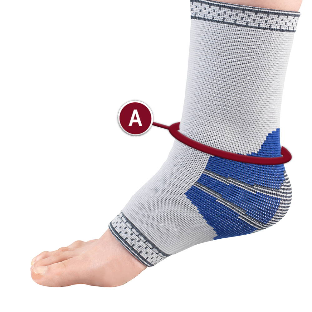 PULLOVER ELASTIC ANKLE SUPPORT MEASURING LOCATION