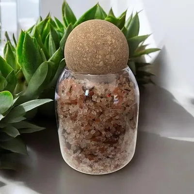 Himalayan Salt Infused with Rose & Geranium Essential Oils - Including Jar