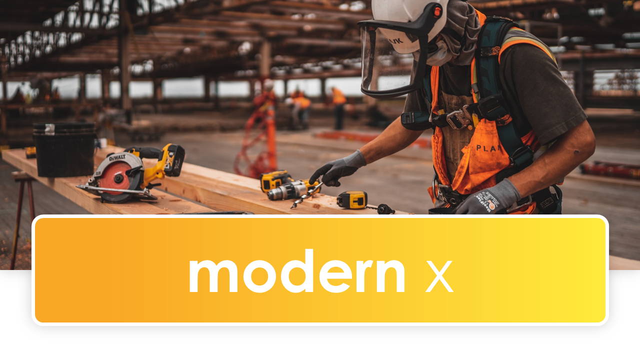 Modern X Construction Presentation Template