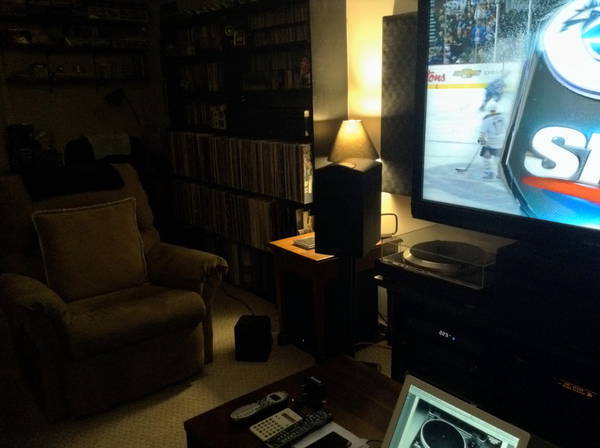 View of cheap seat and music/movie storage