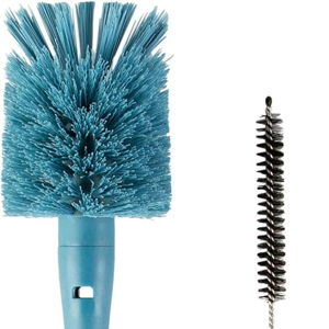 Owala 2-in-1 Water Bottle Brush Cleaner and Water Bottle Straw Cleaner Brush, Water Bottle Brush with Removable Head and Twist n’ Hide Straw Brush, Smokey Blue