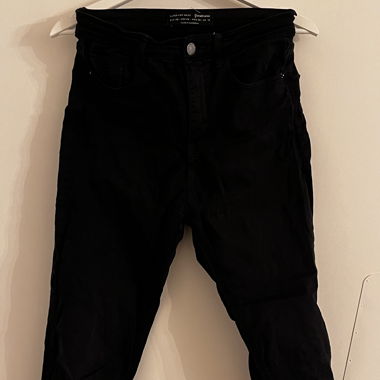 Super high waist Jeans/ schwarz