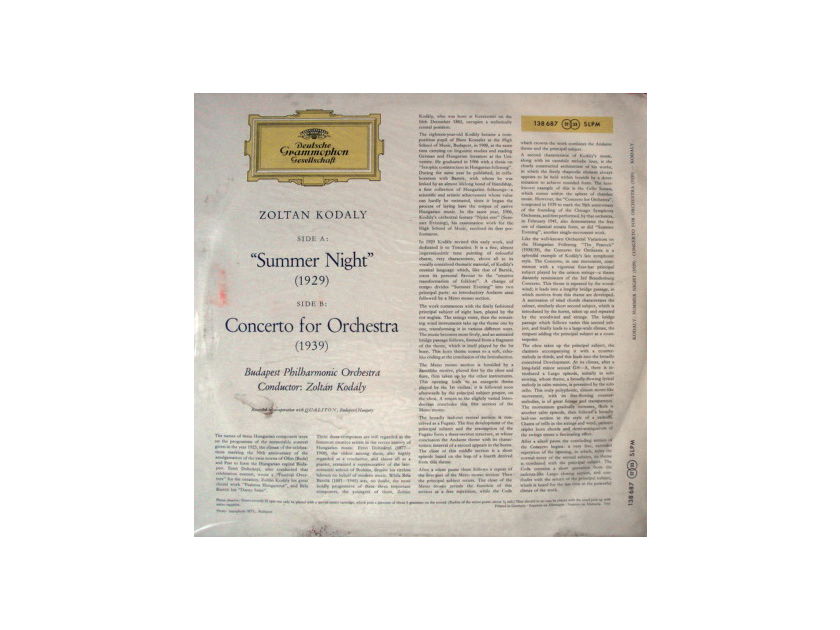 ★Sealed 1st Press★ DGG Red-Stereo / KODALY, - Kodaly Summer Night, Concerto for Orchestra, Promo Copy!