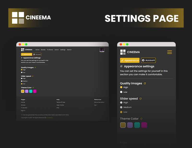 CINEEMA - Full stack movie application (React App)