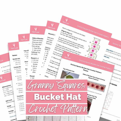 Granny Squares & Stripes Bucket Hat Crochet Pattern