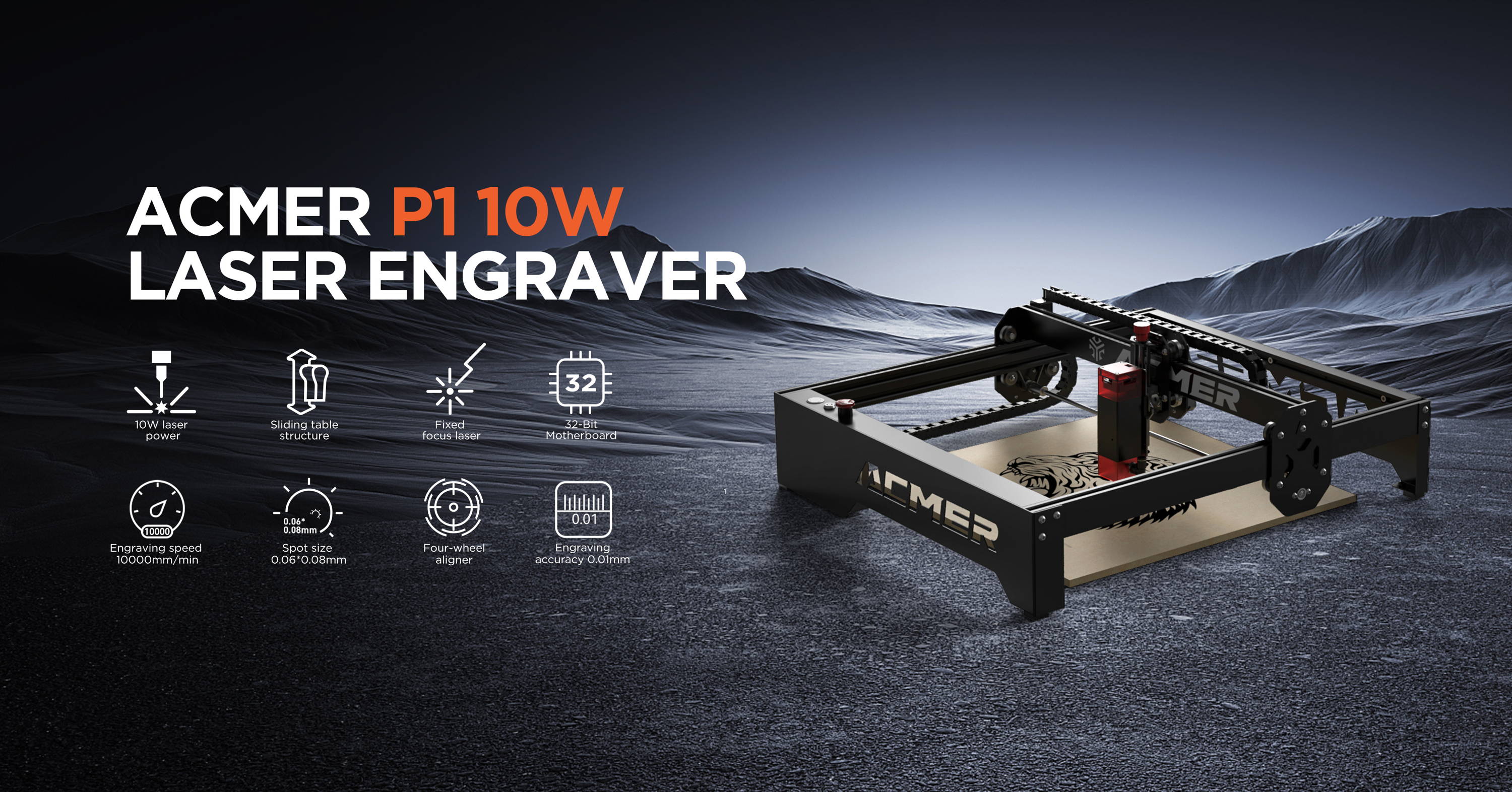 ACMER P1 10W laserski stroj za graviranje i rezanje