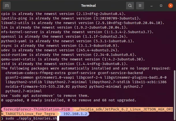 Apply binaries
