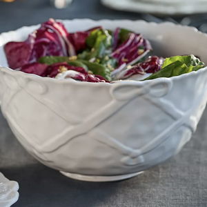 White Benedita Bow Ceramic Stoneware Serve Bowl