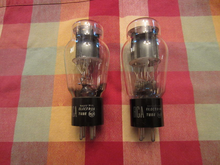 RCA 2a3 matched pair Black Plate NOS