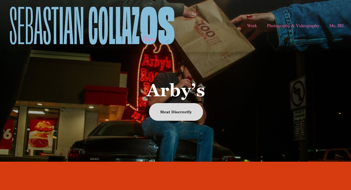 Screenshot of Sebastian Collazos, from the art director portfolios collection.