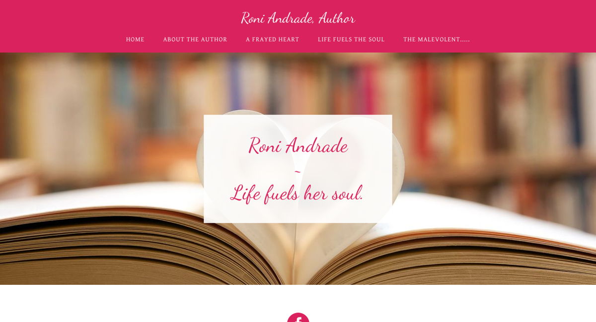 Screenshot of Roni Andrade Author, from the godaddy websites collection.